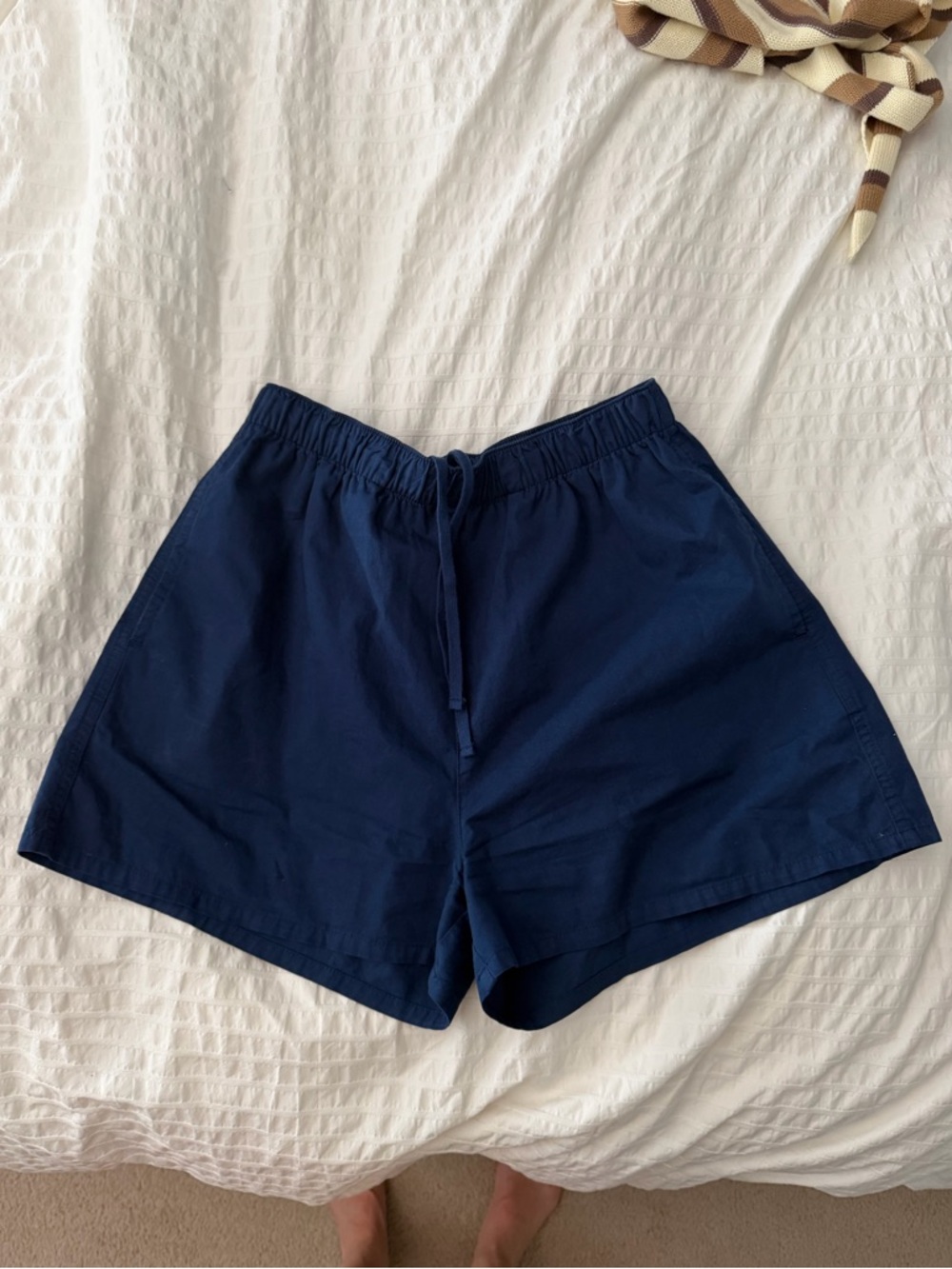Women’s Navy Twill Drawstring Shorts